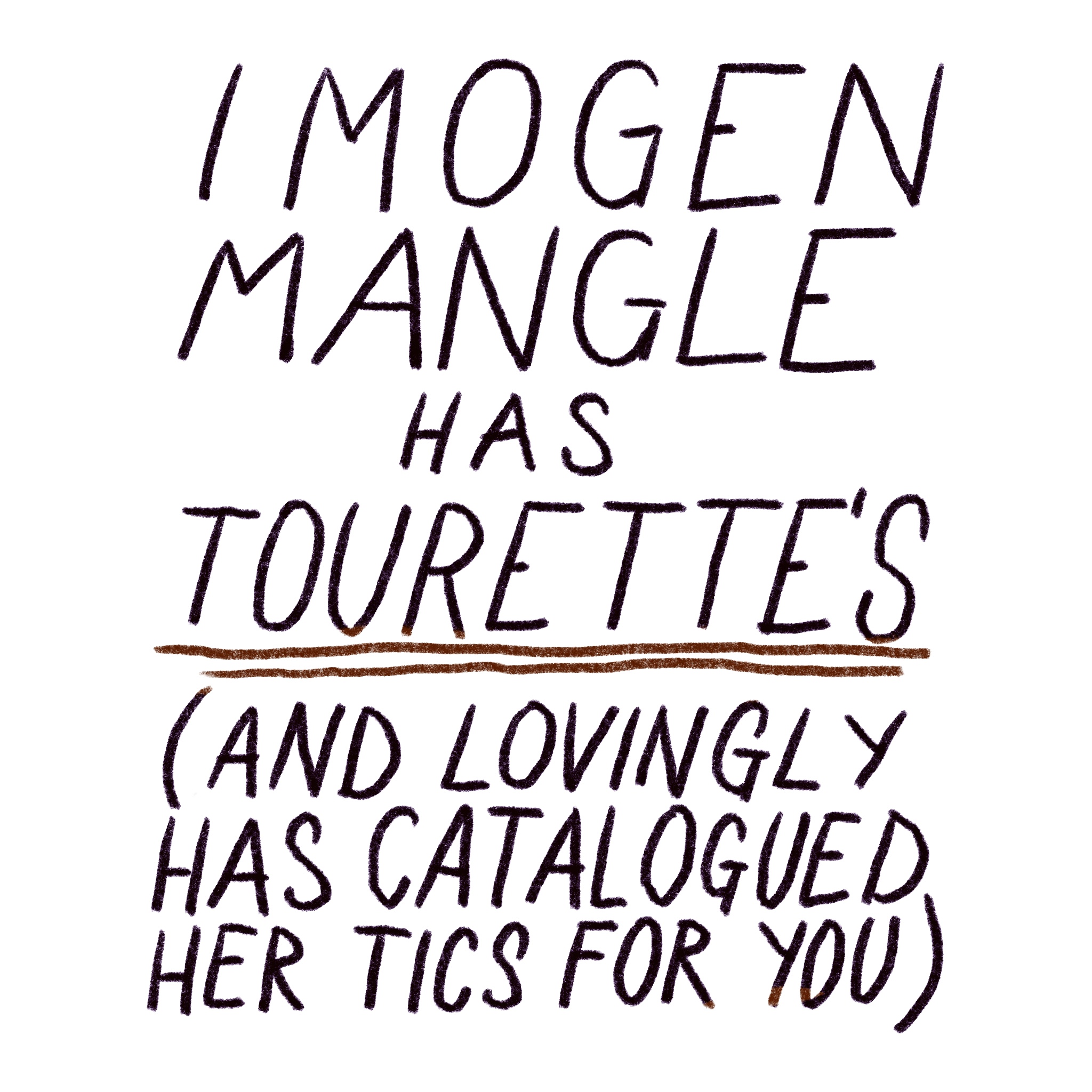 Imogen Mangle Has Tourette's